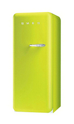 Smeg FAB28YVE1 Fridge A++ Energy Rating, 60cm Wide, Left-Hand Hinge, Lime Green